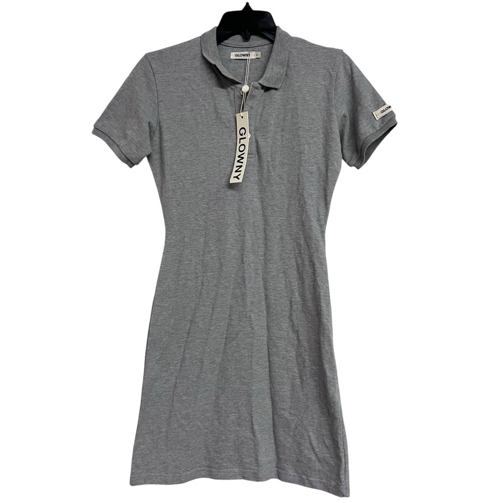 NWT Glowny Heritage Melange Grey‎ Short Sleeve Polo Mini Dress Small